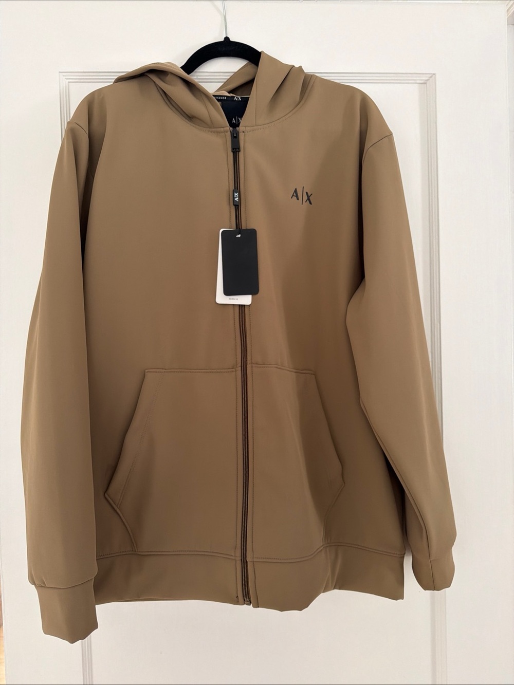 Armani Exchange Men's Tan Hooded Zip Jacket